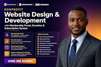 build nonprofit website with membership portal donation and subscription system