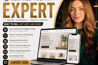 design squarespace ecommerce website,setup wix squarespace printify printful seo