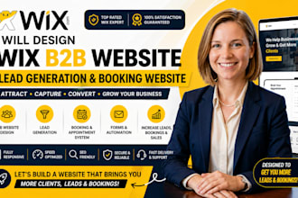 design b2b wix website b2b lead generation website wix business booking website