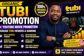 do organic tubi promotion, youtube movie, increase tubi viewers and ranking