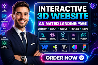 do interactive 3d animated scrolling website landing page spline animation webgl