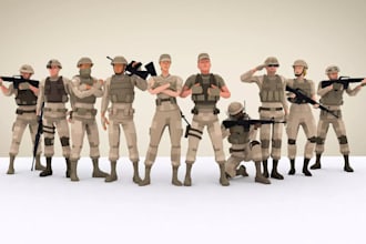 model and rig 3d low poly character for animation and game ready unity unreal
