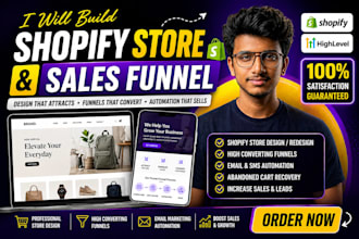build online store website shopify website redesign gohighlevel funnel marketing