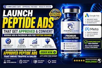 launch google ads peptide marketing approved peptide facebook ads peptide ads