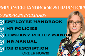 write, create or translate employee handbook, HR policies and HR manual