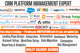 setup crm on hubspot pipedrive salesforce zoho agilecrm monday com perfex keap