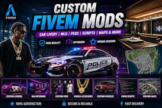 do fivem car livery, mlo, fivem ped, chain, vehicle, map, fivem script, gta mods