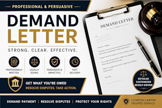 write professional legal demand letter or legal notice