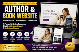 design book author website, ebook website and landing page