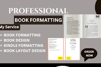 book formatting, book design, kindle formatting, book layout design