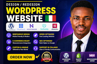 creazione sito web vetrina o sito web ecommerce in italiano wordpress