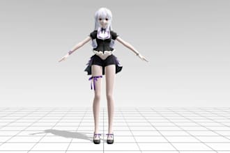 create or edit 3d model mmd vroid model vrchat avarta warudo l4d2 vrm sfm model