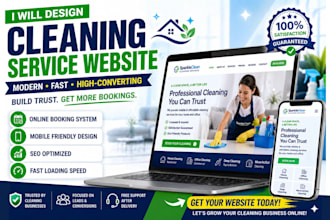 build a high converting cleaning service website office cleaning website and SEO