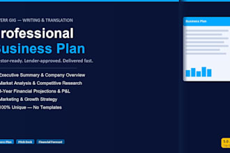 make professional business plan or SEO content for your business