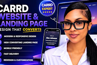 design a high converting carrd website or carrd landing page