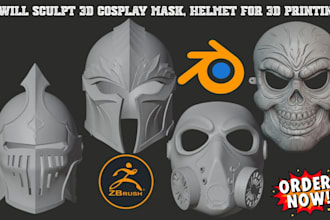 design 3d mask, 3d printable mask, cosplay mask, oni mask stl for 3d printing