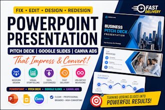fix edit design redesign real estate sale business presentation,pitch deck slide
