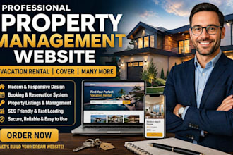 design vacation rental website, airbnb booking website, property management site