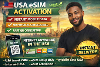 set up USA esim for travel with instant mobile data activation