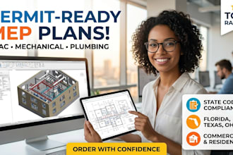 design building hvac, mechanical, plumbing plans drawing for florida, texas