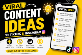 generate viral content ideas for your tiktok instagram niche