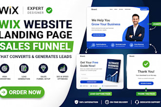 create high converting wixwebsite landing page sales funnel for lead generation