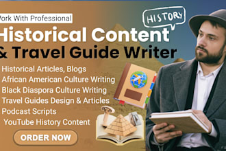 write historical content, african american culture ebooks travel guides articles