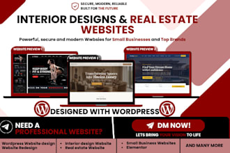design modern wordpress interior design website for architects and real estate