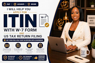 help you apply for itin with w7 form and US tax return filing