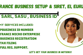 set up france micro enterprise, ei, eurl, sarl, sas, sasu, siret number, tax