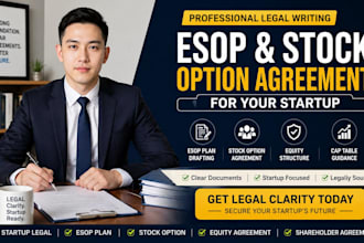 draft esop and stock option agreement or equity plan for your startup