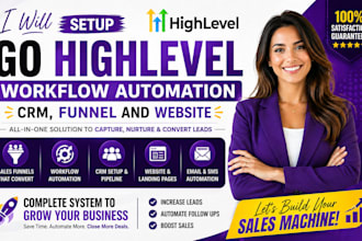 setup gohighlevel workflow automation CRM funnel and website