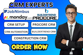setup construction crm procore buildertrend jobnimbus monday CRM integration