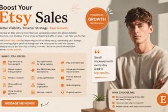 boost etsy sales, digital product listing, etsy optimization and etsy shop setup