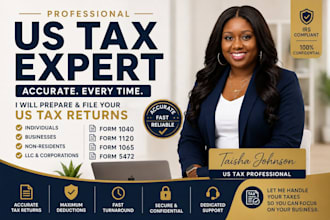 prepare and file form 1040, 1120, 1065 and 5472 tax returns