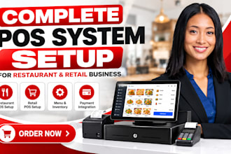 set up complete pos system for restaurant and retail business