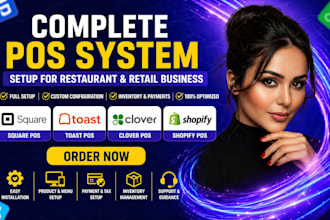 set up complete pos system for restaurant and retail business