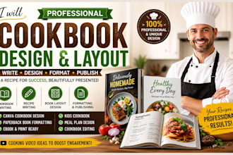do canva cookbook design layout design recipe cookbook design paperback book for