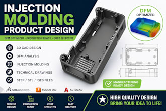 design injection molding product with dfm and 3d cad for manufacturing