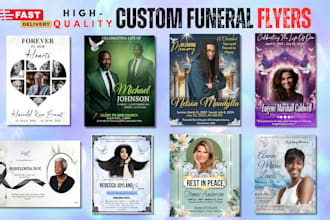 design custom obituary program, memorial, funeral flyer in 3 hour