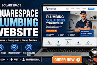 build squarespace plumbing website handyman home service website