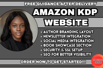 amazon kdp website, author website design, book landing page, kdp book promotion