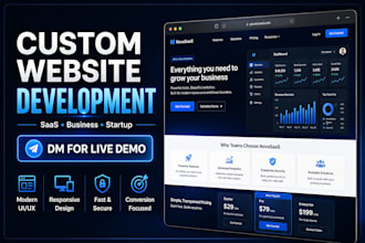 develop custom website, web app development, full stack frontend backend, saas