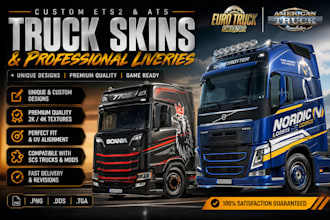 design custom ets 2 ats truck skins and professional liveries, ets2 ats