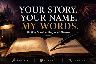 ghostwrite your fiction story novel chapter or genre ebook in your voice