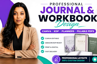design journals ebook, canva interior layout design KDP journal guide formatting