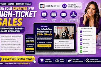 build webinar sales clickfunnels landing page automation for online course coach