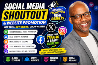 promote your website with targeted twitter, instagram and facebook shoutout
