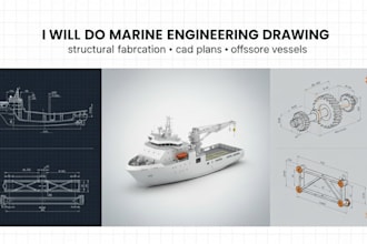 produce offshore vessel design, fabrication drawings and marine cad models