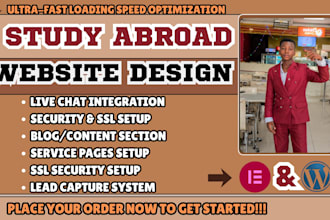 study abroad website, education consultant website, student visa website